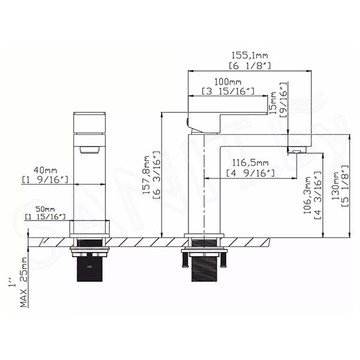 Смеситель для умывальника Gid Anchel SS979-BM-K