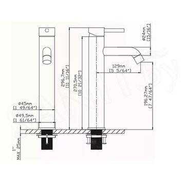 Смеситель для умывальника Gid Inga SS096-BM-D