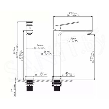 Смеситель для умывальника Gid Niagara L057-BM-D