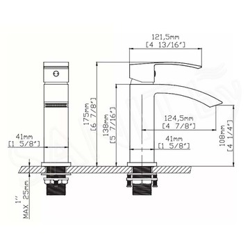 Смеситель для умывальника Gid Victoria L120-BM-K