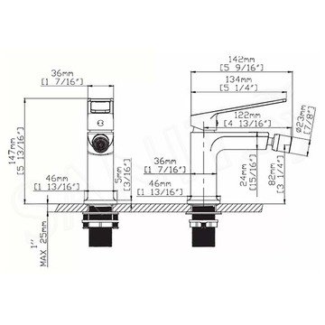 Смеситель для биде Gid Niagara L057-BM-B