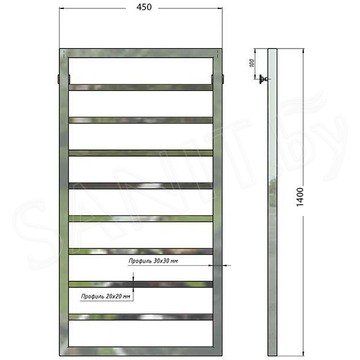 Полотенцесушитель Stinox Croma нижнее подключение черный матовый 45х140