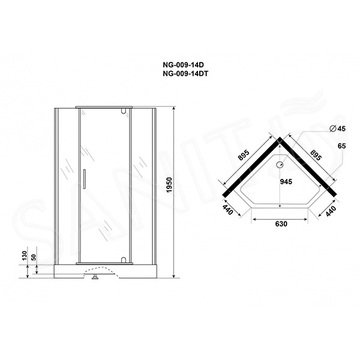 Душевой уголок Niagara Eco NG-009-14D / NG-010-14D