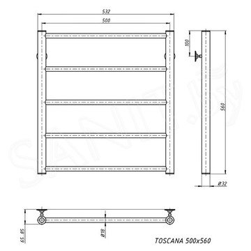 Полотенцесушитель Stinox Toscana боковое подключение 1 дюйм