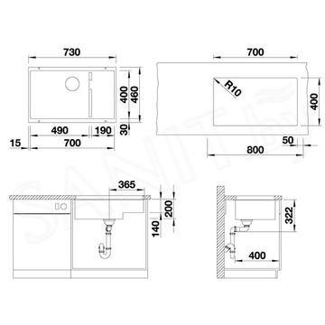 Кухонная мойка Blanco Subline 700-U Level