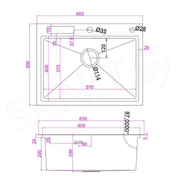 Кухонная мойка Avina Zepein D6550HD PVD / D7050HD PVD (графит)