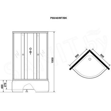 Душевая кабина Niagara Promo P80/40/MT/BK / P90/40/MT/BK / P100/40/MT/BK