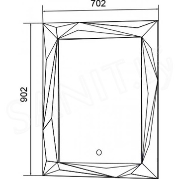 Зеркало 1Marka Brilliant/Cristal Light с сенсорным выключателем и фацетом