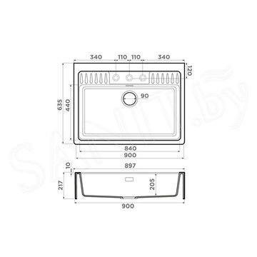 Кухонная мойка Omoikiri Kinokawa 90