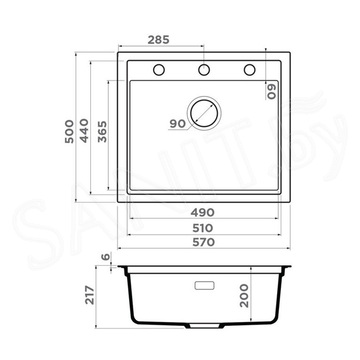 Кухонная мойка Omoikiri Sintesi 57