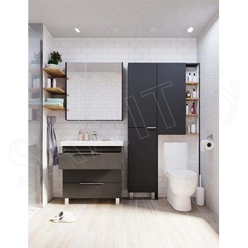 Шкаф-зеркало 1Marka Gaula Black 60 / 80