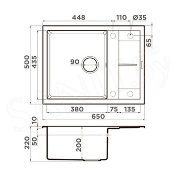 Кухонная мойка Omoikiri Sumi 65A