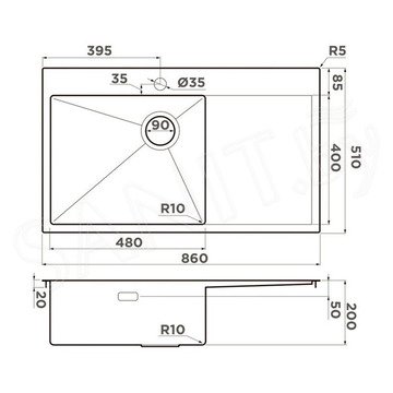 Кухонная мойка Omoikiri Akisame 86-IN-L Side / 86-IN-R Side