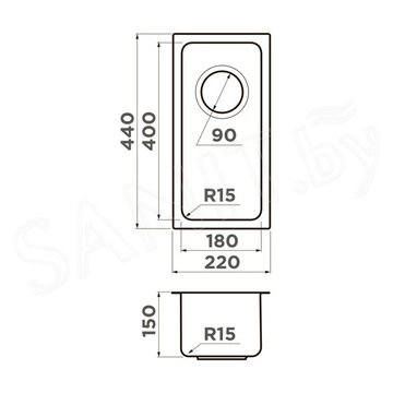 Кухонная мойка Omoikiri Tadzava 22-U/I-IN Ultra 15