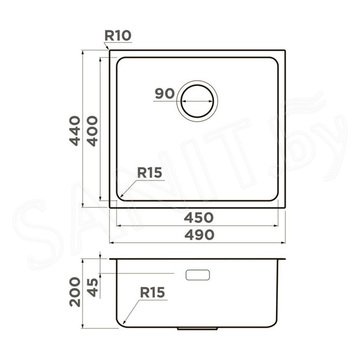 Кухонная мойка Omoikiri Tadzava 49-U/I-IN Ultra 15