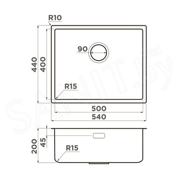 Кухонная мойка Omoikiri Tadzava 54-U/I-IN Ultra 15