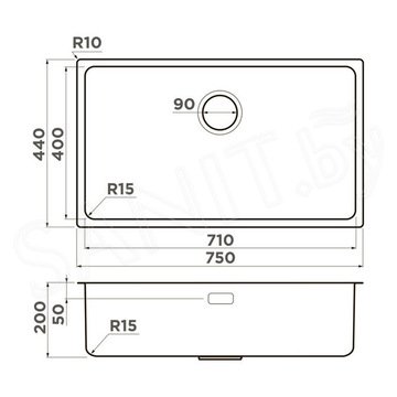 Кухонная мойка Omoikiri Tadzava 75-U/I-IN Ultra 15
