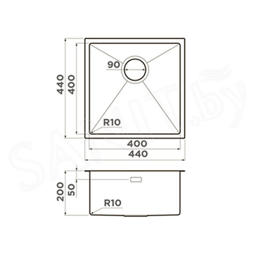Кухонная мойка Omoikiri Taki 44-U/IF-GB