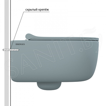 Подвесной унитаз Berges Ego XL Rimless 083229 с крышкой Soft Close