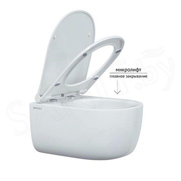 Комплект инсталляции Berges Novum 525 c кнопкой D5, подвесным унитазом Ego Rimless и сиденьем Toma Slim SO