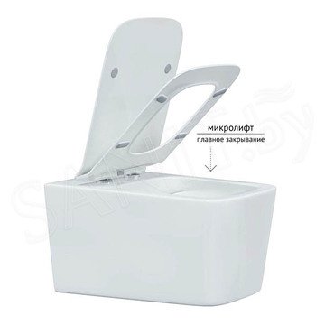 Комплект инсталляции Berges Novum 525 c кнопкой L1 / L4, подвесным унитазом Floe Rimless и сиденьем Floe Slim SO