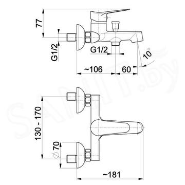 Смеситель для ванны Armatura Leonit 5314-010-00