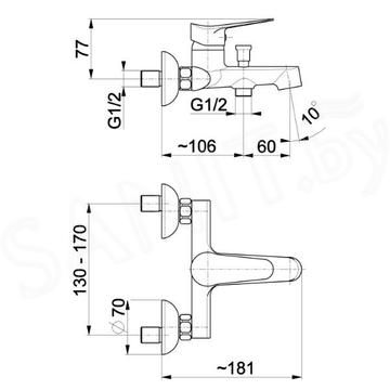 Смеситель для ванны Armatura Leonit 5314-010-00