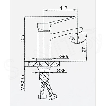 Смеситель для умывальника Frap F1062-9