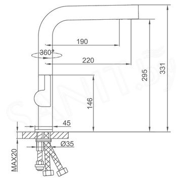 Смеситель для кухонной мойки Gappo G4397-9 под фильтр