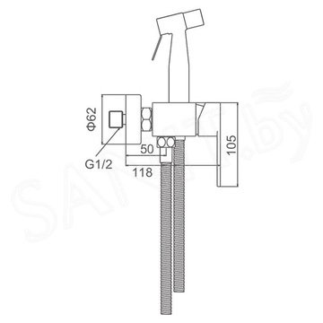 Смеситель для биде Frap F20801-9 с гигиеническим душем