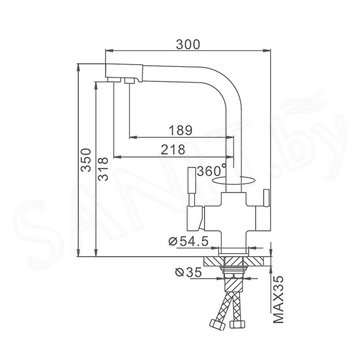 Смеситель для кухонной мойки Frap F4352-9 под фильтр