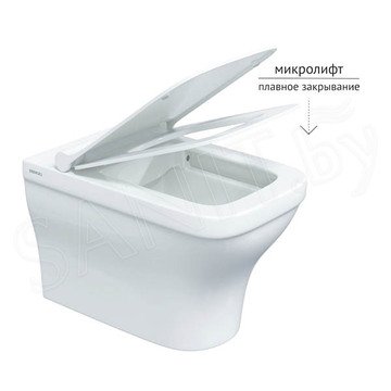 Комплект инсталляции Berges Novum 525 c кнопкой L1 / L4, подвесным унитазом Strati Rimless и сиденьем Strati Slim SO