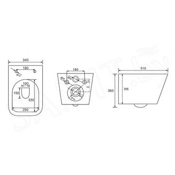 Комплект инсталляции Berges Novum 525 c кнопкой F2, подвесным унитазом Floe S Rimless и сиденьем Floe S Slim SO