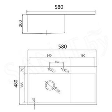 Кухонная мойка Gerhans K35848-L / K35848-R