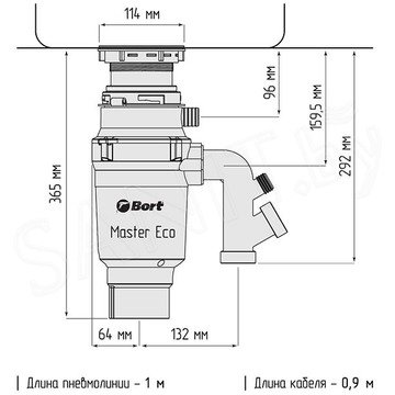 Измельчитель пищевых отходов Bort Master Eco 91275752