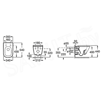 Комплект инсталляции Grohe Rapid SL 38772001 с подвесным унитазом Roca The Gap CleanRim 34647L000 Slim Soft Close