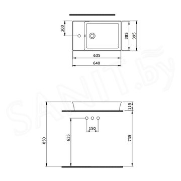 Умывальник Berges Ego SL 182013