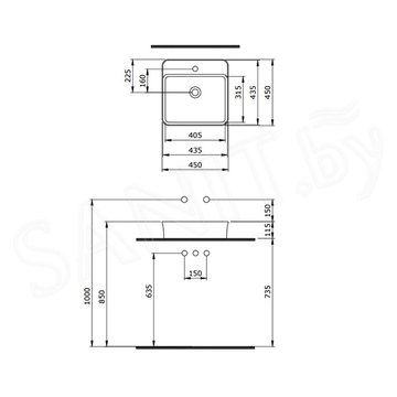 Умывальник Berges Ego SL 182014