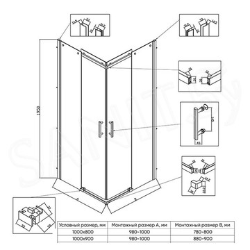 Душевой уголок Veconi RV-50CH 100 pear