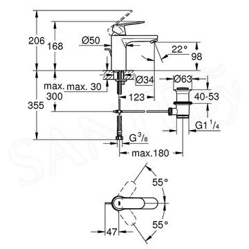 Смеситель для умывальника Grohe Eurosmart Cosmopolitan 23325000