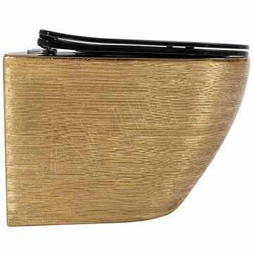 Подвесной унитаз Rea Carlo Flat Gold Brush Black C3300