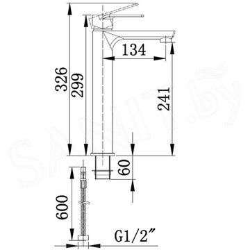 Комплект умывальник Roxen Conta 570055-B со смесителем Boch Mann Doris BM20L1XLB