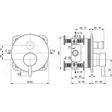 Душевая система Ideal Standard Cerafine Model O 6 in 1 SetA6939AA встраиваемая