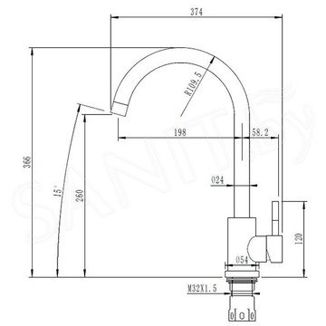 Смеситель для кухонной мойки Arfeka AF SD-03SS304 Satin