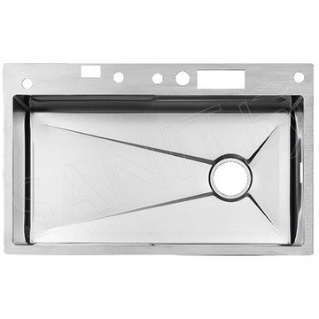 Кухонная мойка Arfeka Sensor Eco AR 75 Satin со смесителем, ринзером, двумя коландерами и разделочной доской