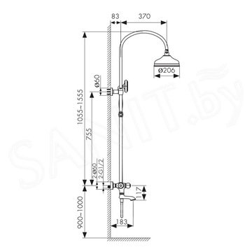 Душевая стойка Kaiser Aria 03182-3 с термостатом