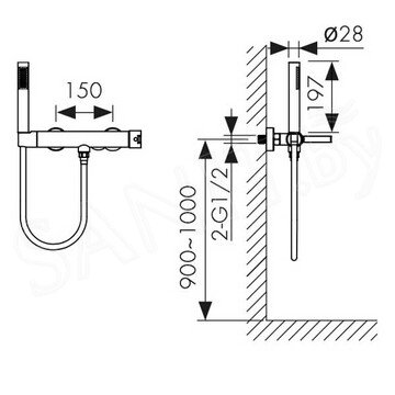 Смеситель для душа Kaiser Serio 05477-4