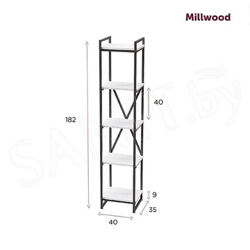 Стеллаж Millwood Лофт СН-2 дуб табачный / белый