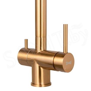 Кухонная мойка Zorg ZRN 5055 Nano PVD Gold Rosy со смесителем под фильтр