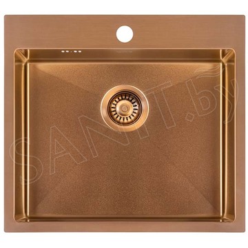 Кухонная мойка Zorg ZRN 5055 Nano PVD Gold Rosy со смесителем под фильтр